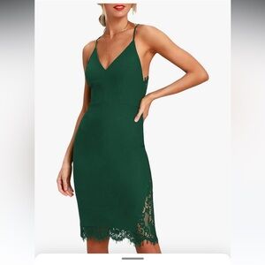 Sz M green lace dress